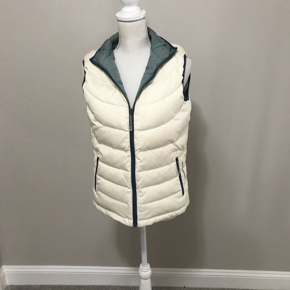 Black Diamond Cream and Gray Puffer Vest